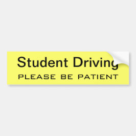 学生運転は黄色に辛抱強く バンパーステッカー
