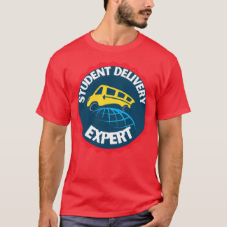 学生配達専門学校のバスドライバホワイト Tシャツ