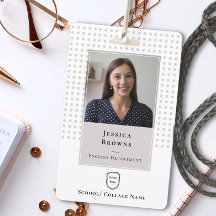 学生/従業員の学校の写真ロゴQRコードホワイト