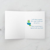 学生-本の虫からの先生を感謝していしています サンキューカード (内部)