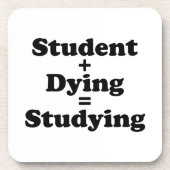 学生+死ぬ=勉強 コースター (正面)