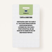 学生IDカード |緑と白のホームスクールID バッジ (裏面)