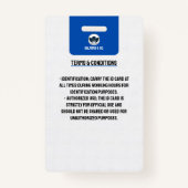 学生IDカード |青と白のホームスクールID バッジ (裏面)