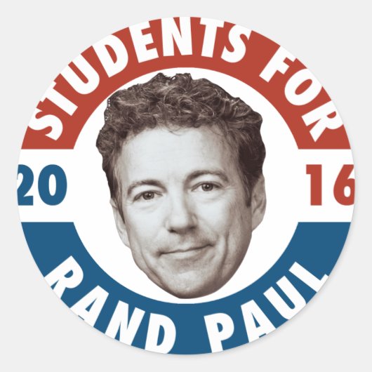 学生Rand Paul -ヴィンテージキャンペーンステッカー ラウンドシール (正面)