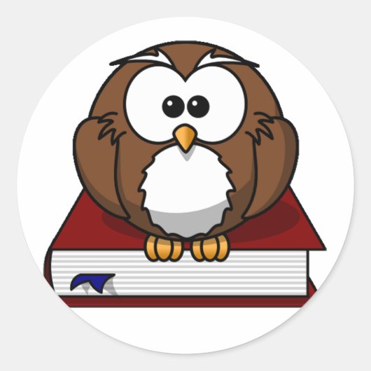 学究的フクロウ ラウンドシール (正面)