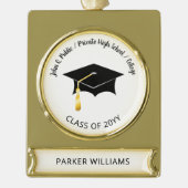 学級大エレガント学士課程卒業 ゴールドプレートバナーオーナメント (正面)