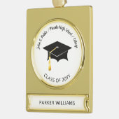 学級大エレガント学士課程卒業 ゴールドプレートバナーオーナメント (左)