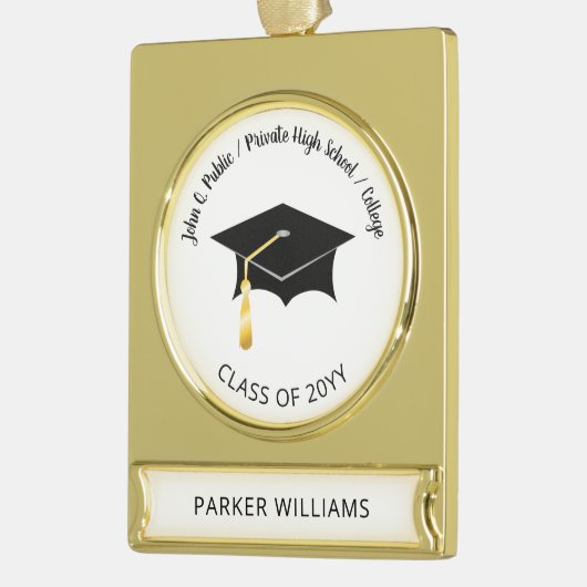 学級大エレガント学士課程卒業 ゴールドプレートバナーオーナメント (左)