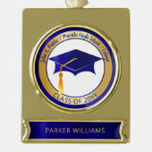 学級大エレガント学士課程卒業 ゴールドプレートバナーオーナメント (正面)