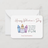 学習が楽しい先生へのバレンタインカード ノートカード (正面)