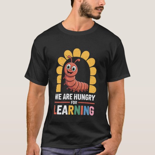学習に飢えた先生の再開校 Tシャツ (正面)