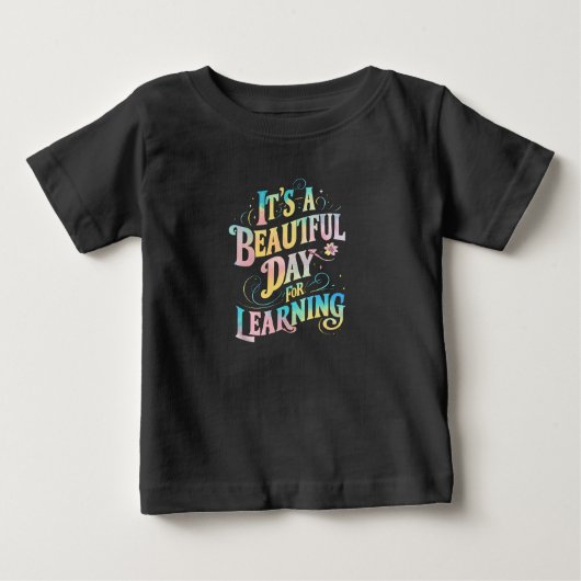 学習の日、学校が始まるよ ベビーTシャツ (正面)