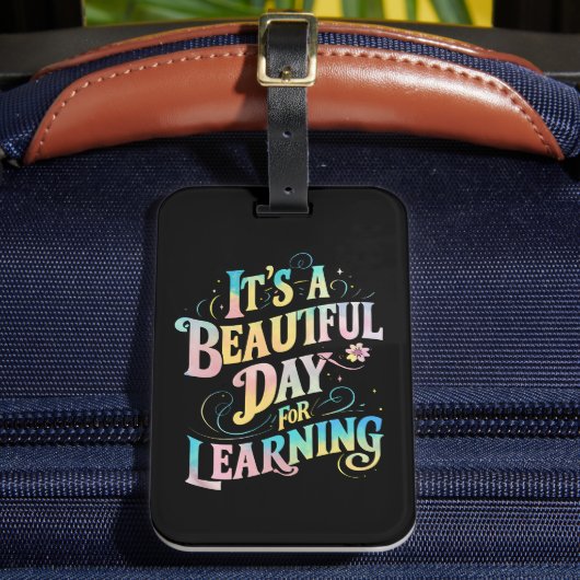 学習の日、新学期おめでとう ラゲッジタグ (正面インサイチュ2)