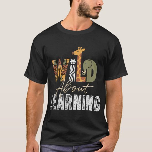 学習大好き先生生徒のバックトゥスクール Tシャツ (正面)