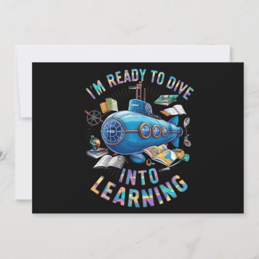 学習用バックトゥスクール潜水艦にダイブする準備完了 招待状 (正面)