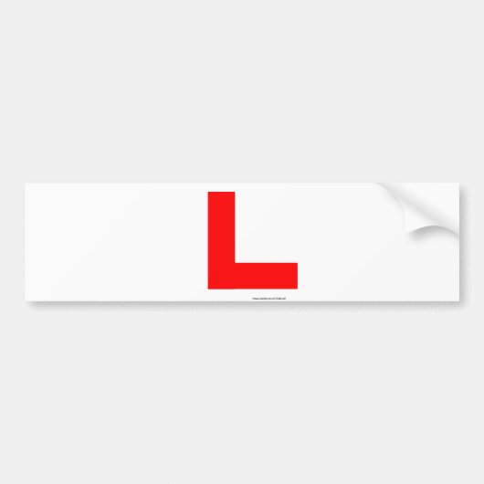 学習者の運転者Lプレート バンパーステッカー (正面)
