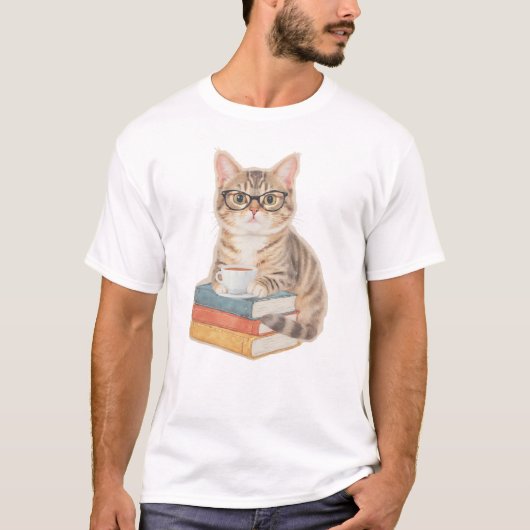 学者の猫 Tシャツ (正面)