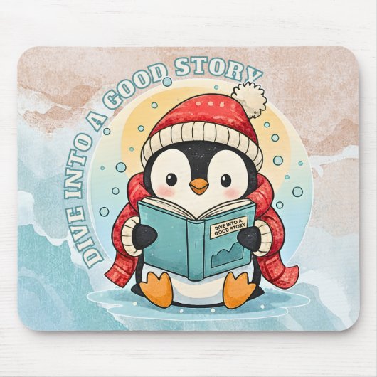 学者ペンギンのストーリータイム アーティスティック マウスパッド (正面)