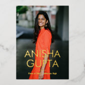 学者箔モダン卒業発表招待状 箔招待状 (正面)