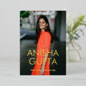 学者箔モダン卒業発表招待状 箔招待状 (立ち正面)