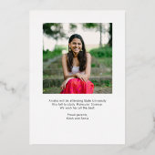 学者箔モダン卒業発表招待状 箔招待状 (裏面)