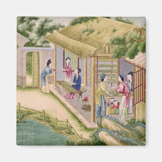 学蚕の事 マグネット (正面)