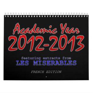 学術のカレンダー2012-2013年、フランス語 カレンダー