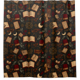 学術的に暗いアカデミシアシャワーカーテン シャワーカーテン