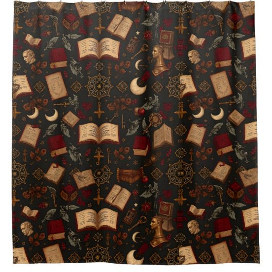 学術的に暗いアカデミシアシャワーカーテン シャワーカーテン (正面)