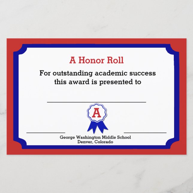 学術賞状 (正面)