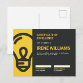 学術 ライトバルブ 認定証 ポストカード (正面/裏面)