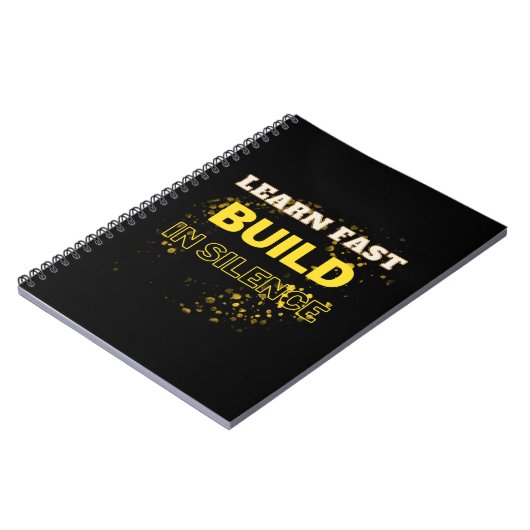 学速い構築の無音やる気を起こさせる引用文 ノートブック (左側)