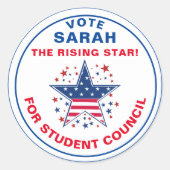 学長の投票：星を上げる ラウンドシール (正面)