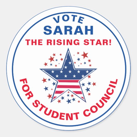 学長の投票：星を上げる ラウンドシール (正面)