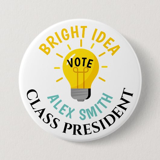 学長の投票:生徒会選挙 缶バッジ (正面)