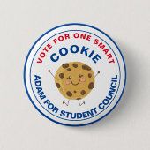 学長の投票: cookie頭が切れる 缶バッジ (正面)