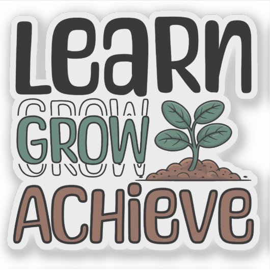 学、成長、達成 シール (正面)