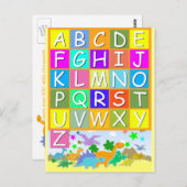 学ABCと恐竜アルファベット ポストカード (正面/裏面)