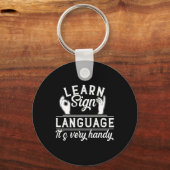 学ASL先生ろう認識度 キーホルダー (正面)