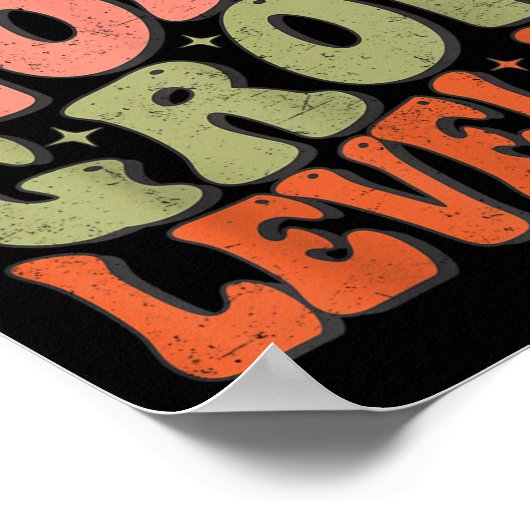 学Work Grow Level UpレトロGroovyやる気を起こさせる ポスター (角)