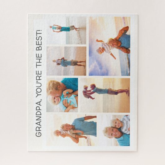 孫おじいちゃんあなたは最高の7フォトコラージュ ジグソーパズル (縦)
