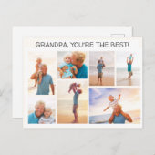 孫おじいちゃんあなたは最高の7フォトコラージュ ポストカード (正面/裏面)