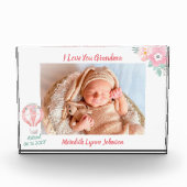 孫おばあちゃんの生まれたばかりのプレゼント フォトブロック (正面)
