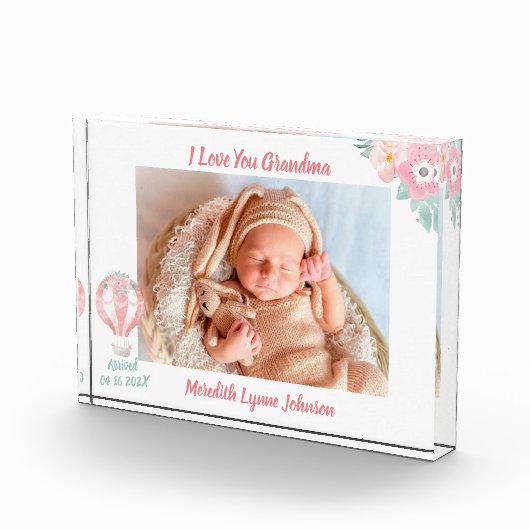 孫おばあちゃんの生まれたばかりのプレゼント フォトブロック (右)