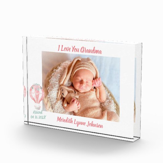 孫おばあちゃんの生まれたばかりのプレゼント フォトブロック (右)