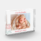 孫おばあちゃんの生まれたばかりのプレゼント フォトブロック (左)