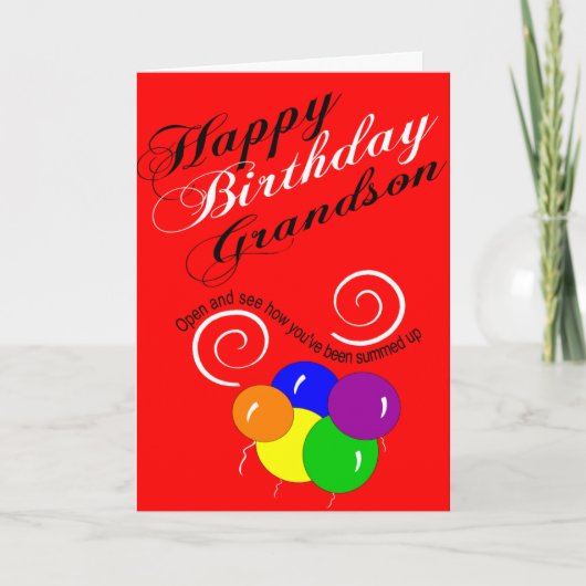 孫おもしろいハッピーバースデー願い カード (正面)