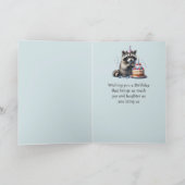 孫おもしろいラクーン1歳の誕生日 カード (内部)