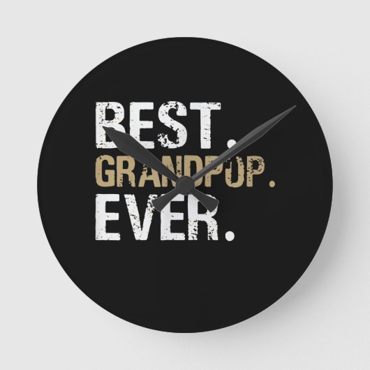 孫おもしろい | Grandpop 最高の Ever ラウンド壁時計 (正面)