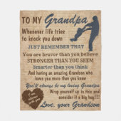 孫からの祖父ギフトレトロヴィンテージ フリースブランケット (正面)